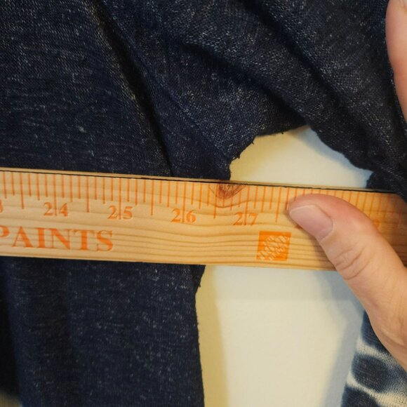 Catherines 3X Navy White Tie-Dye Ombre Open Front Cardigan - Picture 2 of 5